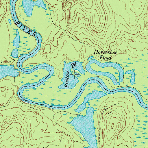 Topographic Map of Boston Pond, ME