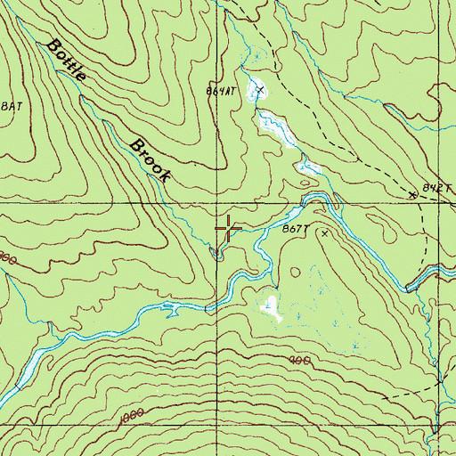 Topographic Map of Bottle Brook, ME