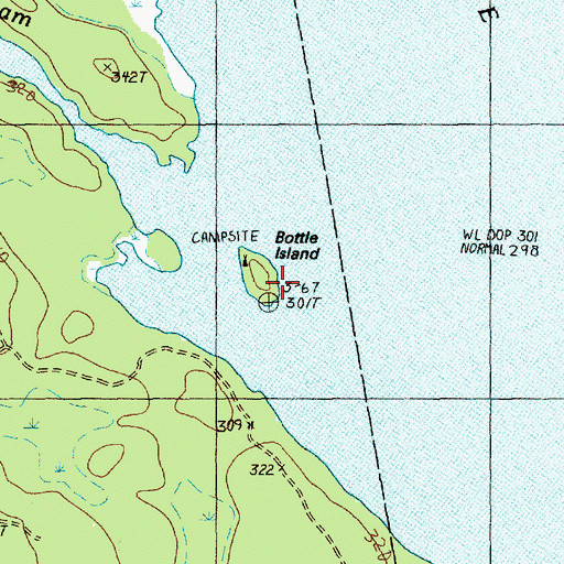 Topographic Map of Bottle Island, ME
