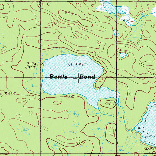 Topographic Map of Bottle Pond, ME