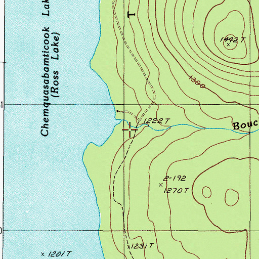 Topographic Map of Boucher Brook, ME