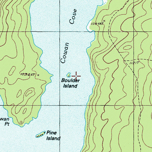 Topographic Map of Boulder Island, ME