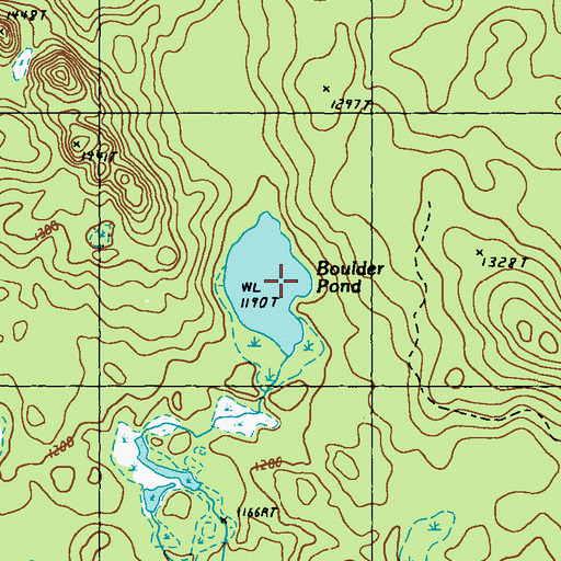 Topographic Map of Boulder Pond, ME