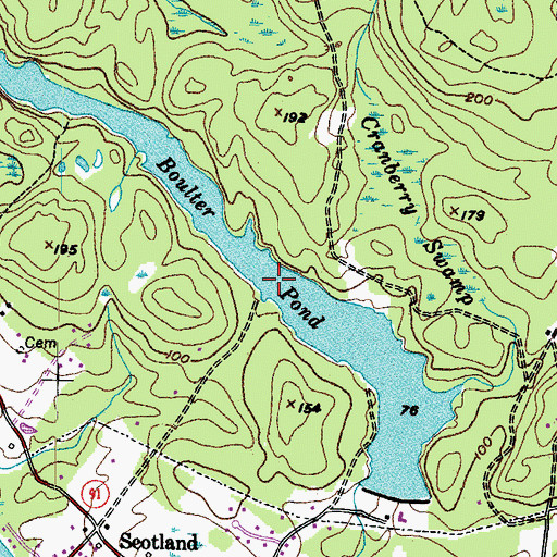 Topographic Map of Boulter Pond, ME