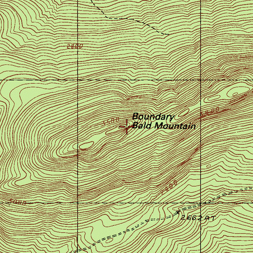 Topographic Map of Boundary Bald Mountain, ME