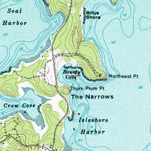 Topographic Map of Bounty Cove, ME