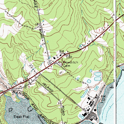 Topographic Map of Bowditch Cemetery, ME