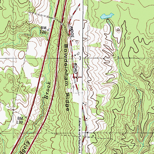 Topographic Map of Bowdoinham Ridge, ME