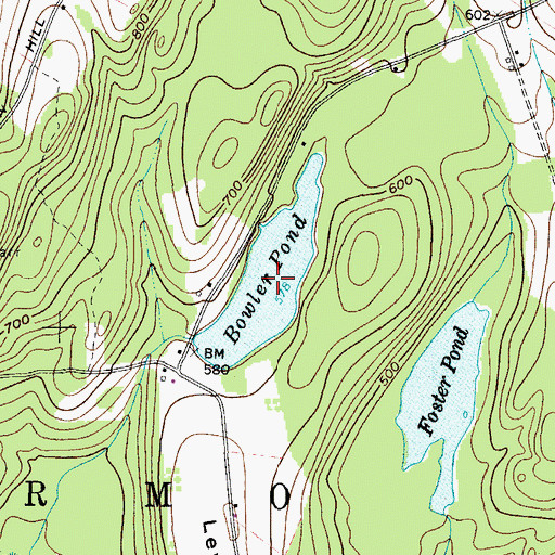 Topographic Map of Bowler Pond, ME
