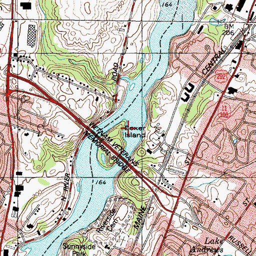 Topographic Map of Boxer Island, ME