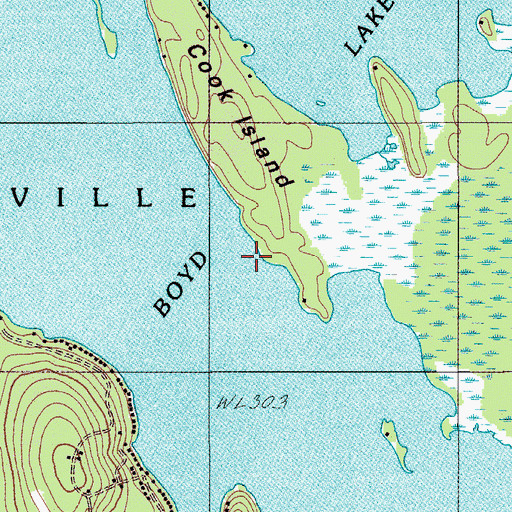 Topographic Map of Boyd Lake, ME