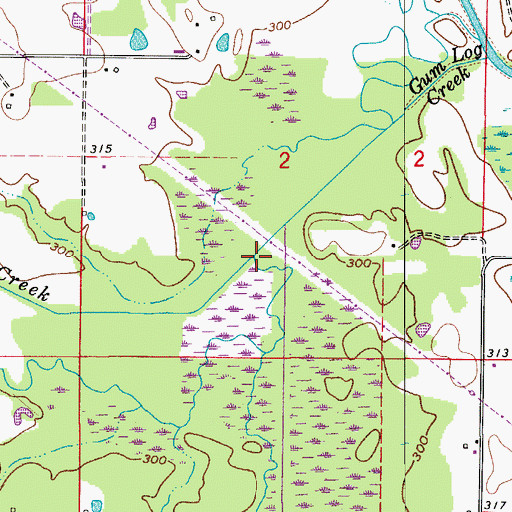 Topographic Map of White Oak Creek, AR