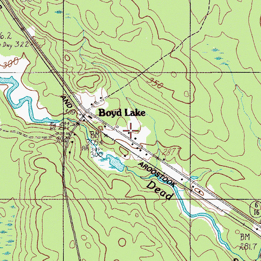 Topographic Map of Boyd Lake, ME