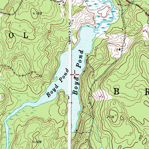 Topographic Map of Boyd Pond, ME