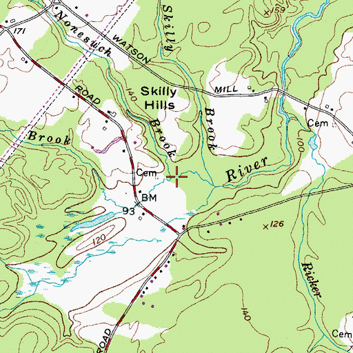 Topographic Map of Boynton Brook, ME