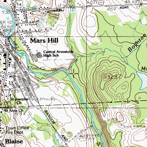 Topographic Map of Boynton Brook, ME