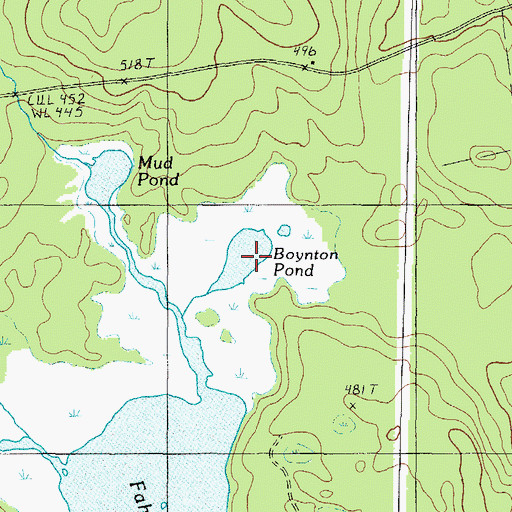 Topographic Map of Boynton Pond, ME