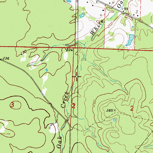 Topographic Map of White Oak Creek, AR