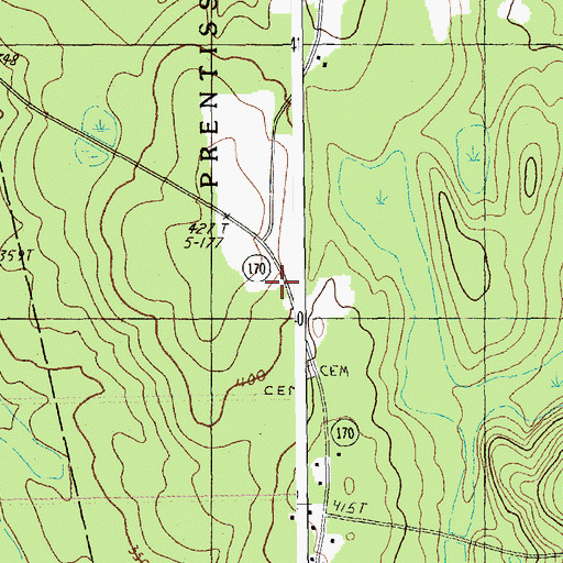 Topographic Map of Boynton School, ME