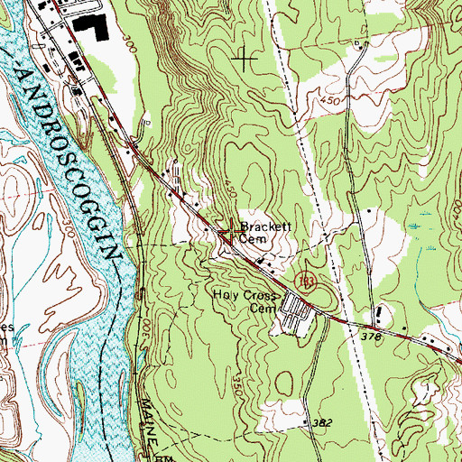 Topographic Map of Brackett Cemetery, ME