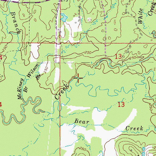 Topographic Map of White Oak Creek, AR