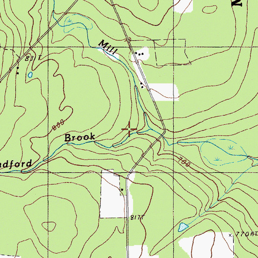 Topographic Map of Bradford Brook, ME