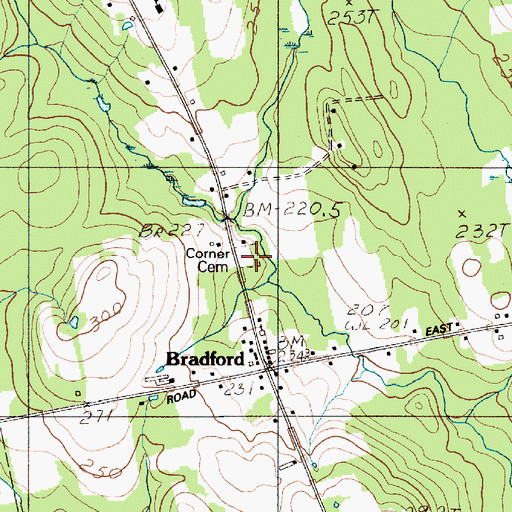 Topographic Map of Corner Cemetery, ME
