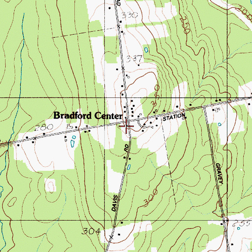 Topographic Map of Bradford Center, ME