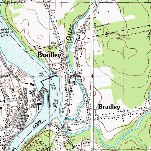 Topographic Map of Bradley, ME