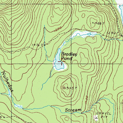 Topographic Map of Bradley Pond, ME