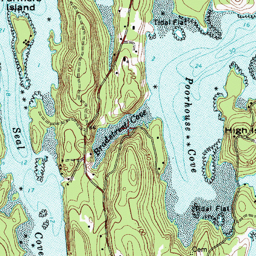 Topographic Map of Bradstreet Cove, ME