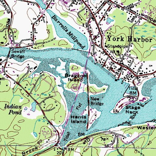 Topographic Map of Bragdon Island, ME