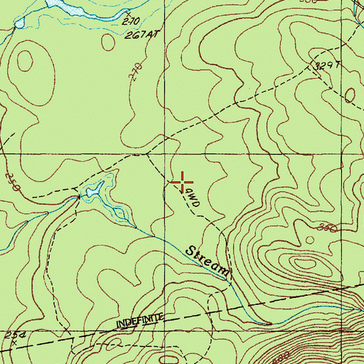 Topographic Map of Bragg Camp, ME