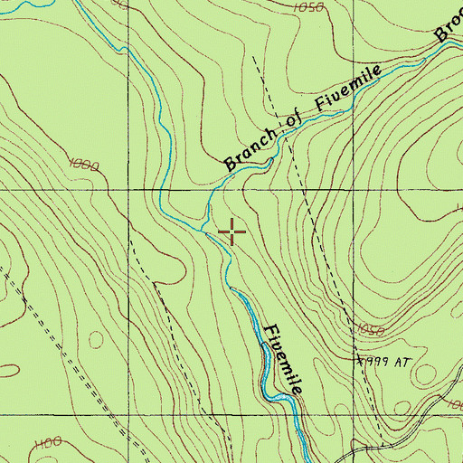 Topographic Map of Branch of Fivemile Brook, ME