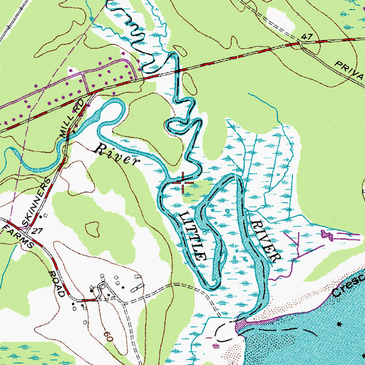 Topographic Map of Branch Brook, ME