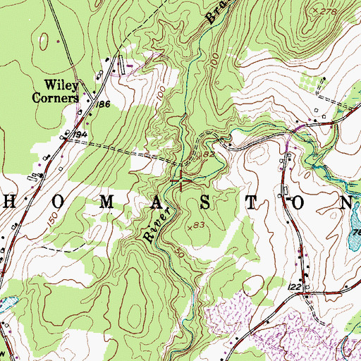 Topographic Map of Branch Brook, ME