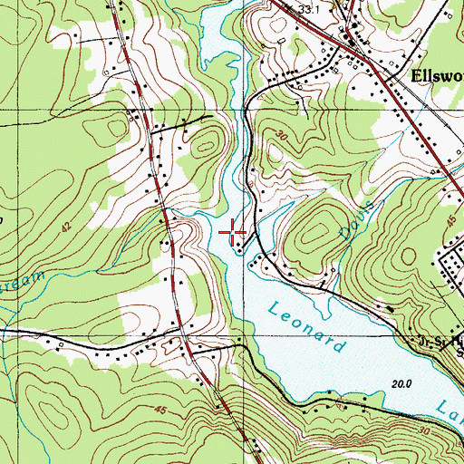 Topographic Map of Branch Lake Stream, ME