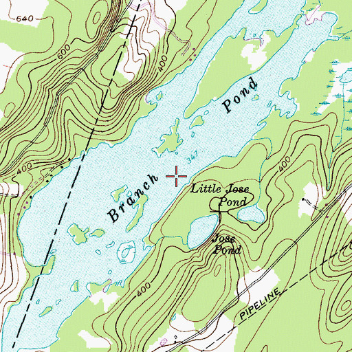 Topographic Map of Branch Pond, ME