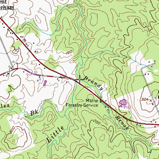 Topographic Map of Brandy Brook, ME