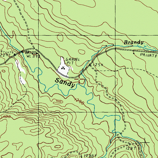 Topographic Map of Brandy Brook, ME