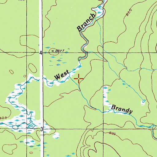 Topographic Map of Brandy Brook, ME