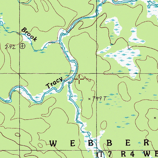 Topographic Map of Brandy Brook, ME