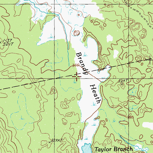 Topographic Map of Brandy Heath, ME