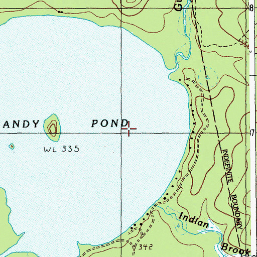 Topographic Map of Brandy Pond, ME