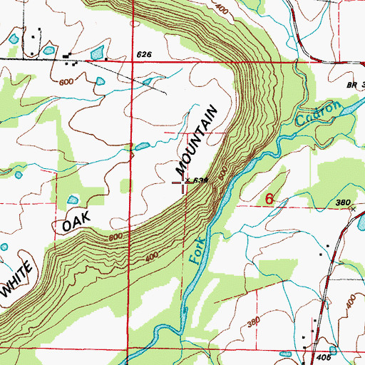 Topographic Map of White Oak Mountain, AR