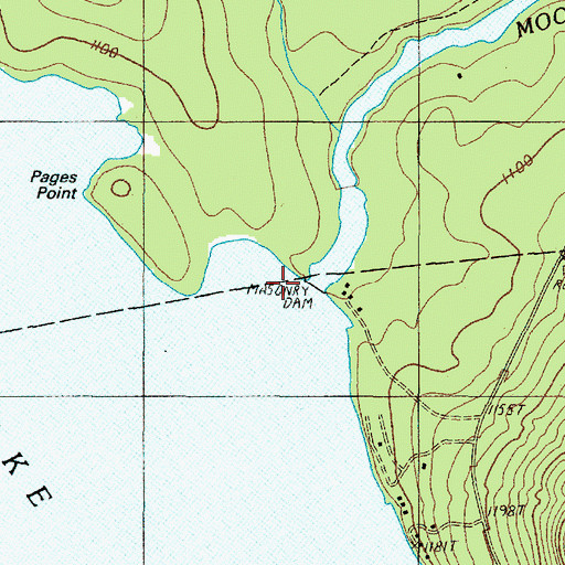 Topographic Map of Brassua Lake, ME