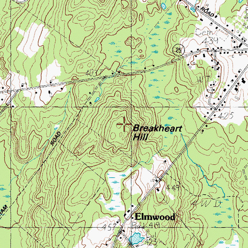 Topographic Map of Breakheart Hill, ME