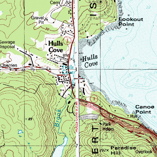 Topographic Map of Breakneck Brook, ME