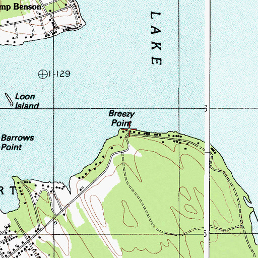 Topographic Map of Breezy Point, ME