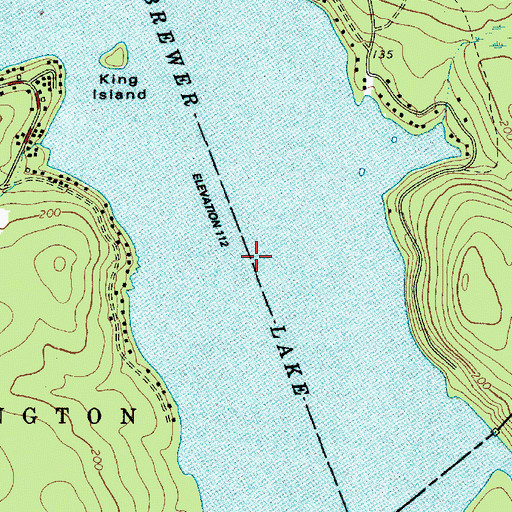 Topographic Map of Brewer Lake, ME